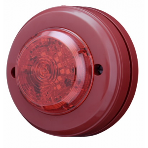 Cooper Fulleon 8310112FULL-0011 Squashni Micro Base Sounder with Solista LED Beacon - Red Lens - Red Housing